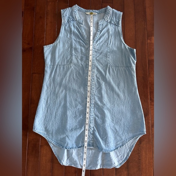 Soft Surroundings 100% Tencel Chambray Sleeveless Tunic Top Size XS - Picture 3 of 8